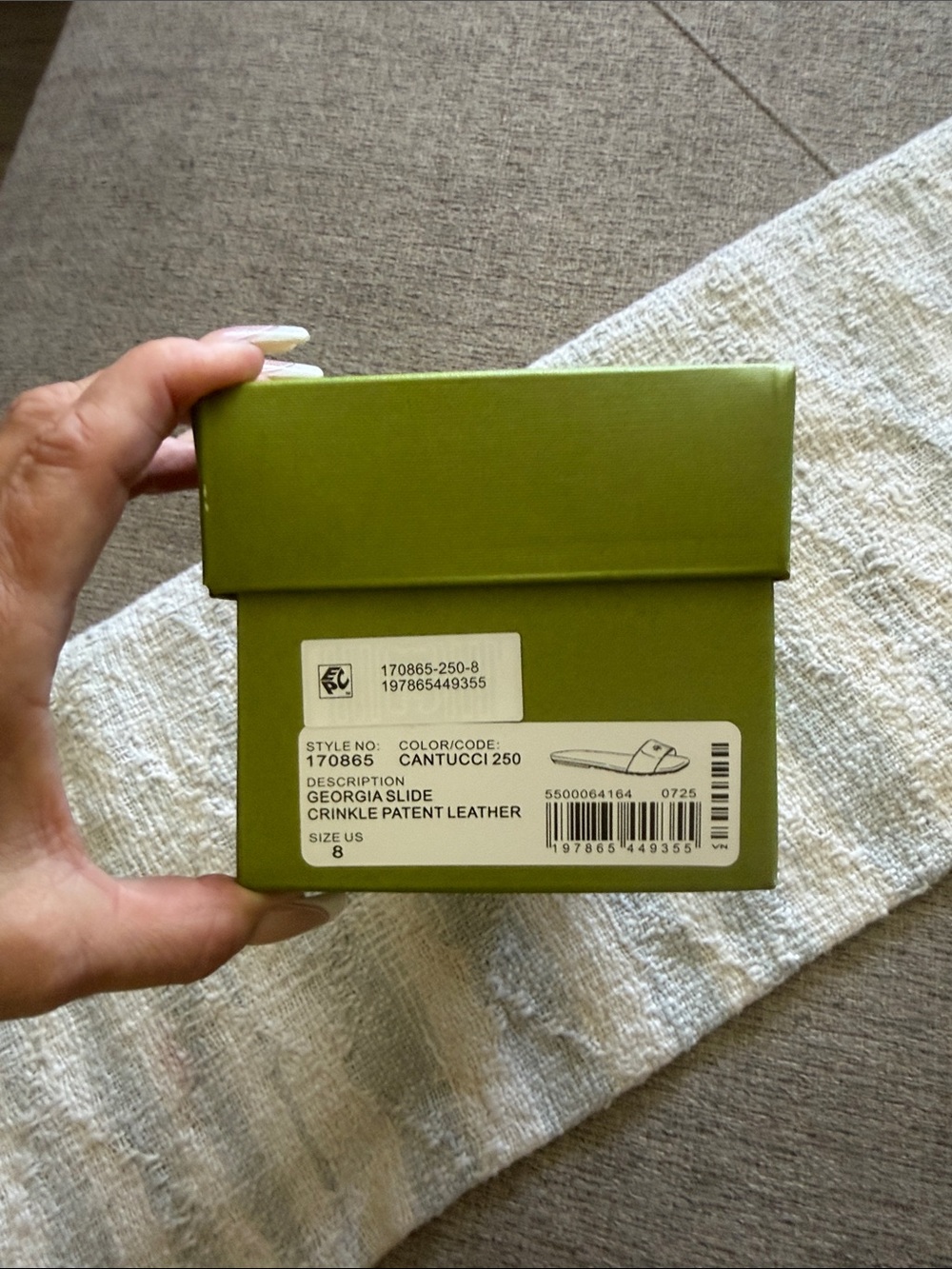 Tory Burch Olive Green Shoe Box with Label